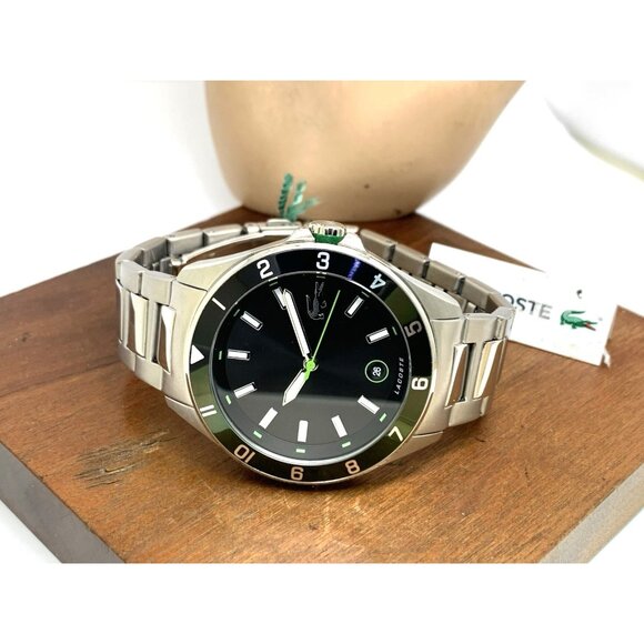 Lacoste Men's Watch 2011129 Quartz Black Dial Silver Stainless Steel 43mm - Picture 7 of 13
